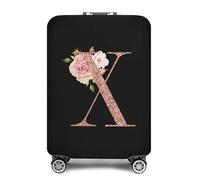 Copri Valigia Coperchio Moda in oro rosa 26 lettere Custodia protettiva for valigia Trolley da viaggio Essentials Coperture antipolvere for 18-32 pollici Custodia Bagaglio (Color : 8rose gold X, Siz