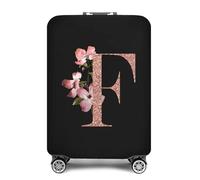 Copri Valigia Coperchio Moda in oro rosa 26 lettere Custodia protettiva for valigia Trolley da viaggio Essentials Coperture antipolvere for 18-32 pollici Custodia Bagaglio (Color : 8rose gold F, Siz