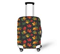 Copri Valigia Grande Coprivaligia Grande Copri Trolley Copertura Valigia | Elastica Poliestere Lavabile Riusabile Anti-Graffio Copertura per Valigie con Cerniera,Foglia Acero Rosso Per 26-28 Pollici