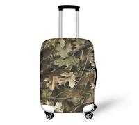 Copri Valigia Grande Coprivaligia Grande Copri Trolley Copertura Valigia | Elastica Poliestere Lavabile Riusabile Anti-Graffio Copertura per Valigie con Cerniera,Foglia Acero Verde Per 26-28 Pollici