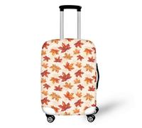 Copri Valigia Grande Coprivaligia Grande Copri Trolley Copertura Valigia | Elastica Poliestere Lavabile Riusabile Anti-Graffio Copertura per Valigie con Cerniera,Foglia Acero Beige Per 26-28 Pollici