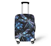 Copri Valigia Grande Coprivaligia Grande Copri Trolley Copertura Valigia | Elastica Poliestere Lavabile Riusabile Anti-Graffio Copertura per Valigie con Cerniera,Negro Blu Animali Per 26-28 Pollici