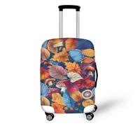 Copri Valigia Grande Coprivaligia Grande Copri Trolley Copertura Valigia | Elastica Poliestere Lavabile Riusabile Anti-Graffio Copertura per Valigie con Cerniera,Foglia Fungo Per 26-28 Pollici