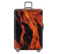 Copri Valigia Per18-32 Pollici,Elastica Copri Trolley 3D Luggage Cover,Trolley Protector Cover,Lavabile Copertura,Grande,Adulti,Uomini,Ado,Ragazzi,Pianeta (Vulcano Magma,L(25-28inch))