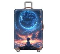 Copri Valigia Per18-32 Pollici,Elastica Copri Trolley 3D Luggage Cover,Trolley Protector Cover,Lavabile Copertura,Grande,Adulti,Uomini,Ado,Ragazzi,Pianeta (Trappola Di Illusioni,L(25-28inch))
