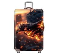 Copri Valigia,Stampe Con Acqua Fuoco Pesce Animali Cielo Stellato Lavabile Cover Valigia,Anti-Polvere Elastico Coprivaligia Grande,Antigraffio Luggage Cover,Protezione (Uccello,L(25-28inch))