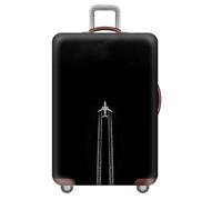Copri Valigia,Stampe Con Acqua Fuoco Pesce Animali Cielo Stellato Lavabile Cover Valigia,Anti-Polvere Elastico Coprivaligia Grande,Antigraffio Luggage Cover,Protezione (Nero,M(22-24inch))