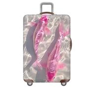 Copri Valigia,Stampe Con Acqua Fuoco Pesce Animali Cielo Stellato Lavabile Cover Valigia,Anti-Polvere Elastico Coprivaligia Grande,Antigraffio Luggage Cover,Protezione (Pesce,S(18-21inch))