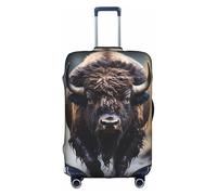 Copri valigie con bisonte nordamericano, stampe alla moda, adatte per uso aziendale e all'aperto, bianco, S