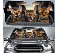 Copri Vetro Auto Divertenti Tre Gatti Del Bengala Che Guidano L'Amante Dei Gatti Parasole Per Auto Portabile Car Parabrezza Parasole Universale Per Auto Estate Suv