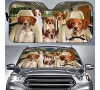 Copri Vetro Auto Portabile Copri Parabrezza Per Auto Anti-Uv Parasole Per Parabrezza Anteriore Universale Per Camion Suv Brittany Spaniel Family On The Wheel, Per Gli Amanti Dei Cani Brittany S