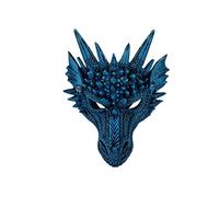 Copri viso per festa di Halloween Copri viso creativo per drago animale 3D Accessorio per costume cosplay Festa di carnevale Copri viso divertente per Halloween Blu Pasqua