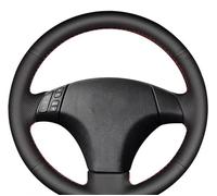 Copri Volante Auto Copertura Del Volante Dell'automobile In Pelle Microfibra Treccia Anti-Slip Per Mazda 3 Per Mazda 5 Per Mazda 6 2003 2004 2005 2006 2007 2008 2009 Protezione Copertura Volanti(Red T