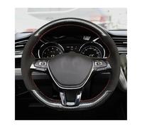 Copri Volante Auto Per,per Golf 7 Mk7,per Passat B8, Coprivolante Auto Morbida Fibra Carbonio Nera Scamosciata Nera Cucito Mano. Volante Copri(A)