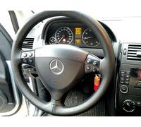 COPRI VOLANTE in VERA PELLE NERA adatto per MERCEDES CLASSE A W169