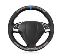 Copri Volante per Auto Per Fiat Per Grande Per Punto Per Bravo Per Linea 2007-2019 Per Qubo Per Doblo Coprivolante per auto in pelle scamosciata nera Protettiva per Volante(Light Blue Thread)