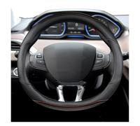 Copri Volante per Auto Per Peugeot 208 2012~2018 Per Peugeot 308 2014~2021 2008 2013~2018 Coprivolante Per Auto In Fibra Di Carbonio E Pelle Copri Volante(Brown)