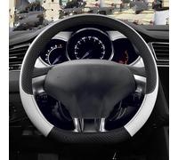Copri Volante Per Citroen DS3 DS 3 Racing Cabrio Coprivolante Per Auto Accessori Auto Antiscivolo In Pelle PU Copertura Volante (Colore : D shape White)
