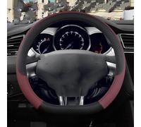 Copri Volante Per Citroen DS3 DS 3 Racing Cabrio Coprivolante Per Auto Accessori Auto Antiscivolo In Pelle PU Copertura Volante (Colore : D shape Wine Red)