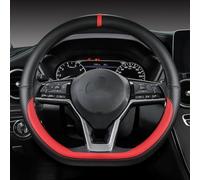 Copri Volante Per Nissan Per X-Trail Per Qashqai Per Marzo Per Serena Per Micra Per Kicks 2017 2018 2019 Coprivolante Per Auto Copristerzo Auto (Colore : Rosso)