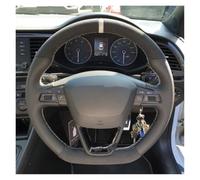 Copri Volante Per Seat Per Leon Per Cupra R Per ST Per Ateca FR Personalizza Il Coprivolante Per Auto Intrecciato In Pelle Scamosciata(Style 1 white)