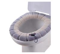 Copri WC 1 confezione di tappetino for WC portatile lavorato a maglia colorato cucito, ispessito, lavabile, antigelo, copriwater a, tipo O universale(Light Grey)