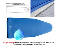 Copriasse ACQUASTOP , Copertina per assi da stiro con punta rotonda 114x41 cm per assi da Stiro con piano 110x37, tessuto con imbottitura 600 gr blu azzurro