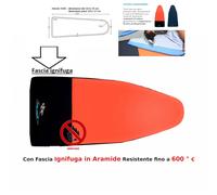 Copriasse con fascia ignifuga per assi da stiro con punta rotonda 114x41 cm per assi da Stiro con piano 110x37, tessuto con imbottitura 600 gr arancio arancione