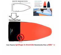 Copriasse con fascia ignifuga per assi da stiro con punta rotonda 114x49 cm per assi da Stiro con piano 110x45, tessuto con imbottitura 600 gr Arancio arancio