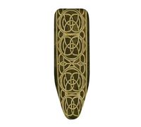 Copriasse da Stiro Grande 150x50 Geometria D'Oro Pratico Imbottito Sistema a Cordino Lavabile Resistente al Calore per una Facile Stiratura - Panno Protettivo