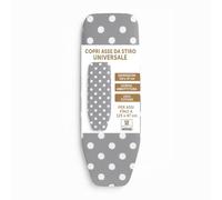 Copriasse da Stiro Universale, 100% Cotone, Doppia Imbottitura, 123x47 cm, Maxi Resistenza al Calore, Con Elastico e Lacci, Traspirante, Telo Asse da Stiro Aderente