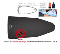 Copriasse ignifugo in Aramide per assi da stiro con punta rotonda 116x47 cm per assi da Stiro con piano 112x43cm colore nero nero