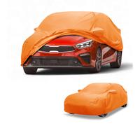 Copriauto 4 Stagioni per Kia Forte Arancione 210D-PU con Cerniera Sinistra