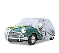 Copriauto Adatto per Austin Mini Saloon 1959-2000, Argento Copertura Completa per Garage Impermeabile con Porta con Cerniera per Protezione da Neve, Pioggia e Tutte le Condizioni Atmosferiche