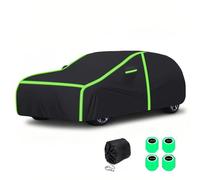 Copriauto antipioggia for Fiat Strada/Panda/Cronos/Egea,Tutto il tempo,Antineve,Antigelo,Riparo impermeabile,Colorfast,Antigelo,Fodera,Strisce riflettenti(Blk,130 (1969-1977))