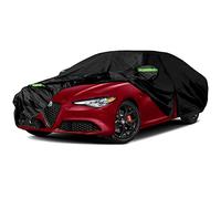 Copriauto impermeabile di ricambio per Alfa Romeo Giulia 2016-2024, 6 strati, adatto per tutte le stagioni, con porta con cerniera e fasce antivento per protezione da neve, pioggia, polvere, grandine