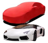 Copriauto in Cotone Elasticizzato per Lamborghini Aventador LP700-4 Roadster, Telo Copriauto da Interno Antipolvere Traspirante Teso Elasticità Telo,Red