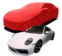 Copriauto in Cotone Elasticizzato per Porsche 911 Carrera 4S, Telo Copriauto da Interno Antipolvere Traspirante Teso Elasticità Telo,Red
