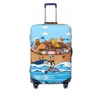 Copribagagli da viaggio - Animali sull'Arca di Noè galleggianti Elastici Coperture per valigie Protezione per bagagli 45-81 cm, Nero , x-large
