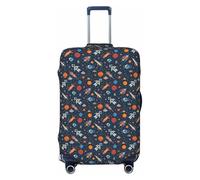 Copribagagli da viaggio - astronavi e stelle nello spazio esterno elastico copertura per valigie protezione per bagagli 45,7 - 81,7 cm, Nero , x-large