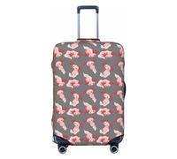 Copribagagli da viaggio - Cartoon Cute Axolotl Pink_C Elasticity Valige Covers Protector per bagagli 45-81 cm, Nero , S