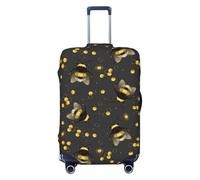 Copribagagli da viaggio con api dorate grigie e nere, elastiche, per valigie, 45-81 cm, Nero , L
