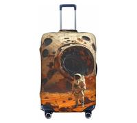 Copribagagli da viaggio con astronauta che esplora Marte - Elasticità coperture per valigie protettive per bagagli 45-81 cm, Nero , XL