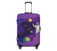 Copribagagli da viaggio con astronauta in missione nello spazio - Elasticità coperture per valigie protettive per bagagli 45-81 cm, Nero, Medium