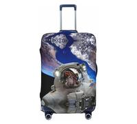 Copribagagli da viaggio con astronauta nello spazio - Elasticità per valigie, protezione per bagagli da 45,7 a 81,7 cm, Nero , L