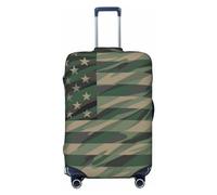 Copribagagli da viaggio con bandiera degli Stati Uniti, colore verde giungla, protezione elastica per valigie, 45-81 cm, Nero , L