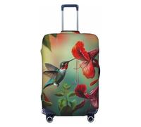 Copribagagli da viaggio con colibrì floreale paradiso - Copertura elastica per valigie da 45,7 - 81,7 cm, Nero , M