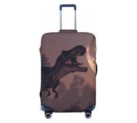 Copribagagli da viaggio con dinosauri al chiaro di luna, protezione elastica per valigie, 45-81 cm, Nero , S