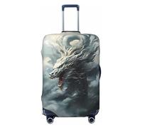 Copribagagli da viaggio con drago bianco nuvola - Copertura elastica per valigie da 45,7 - 81,7 cm, Nero , XL