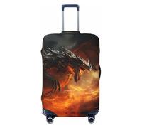Copribagagli da viaggio con drago del caos Fiery - Copertura elastica per valigie da 45,7 - 81,7 cm, Nero , L